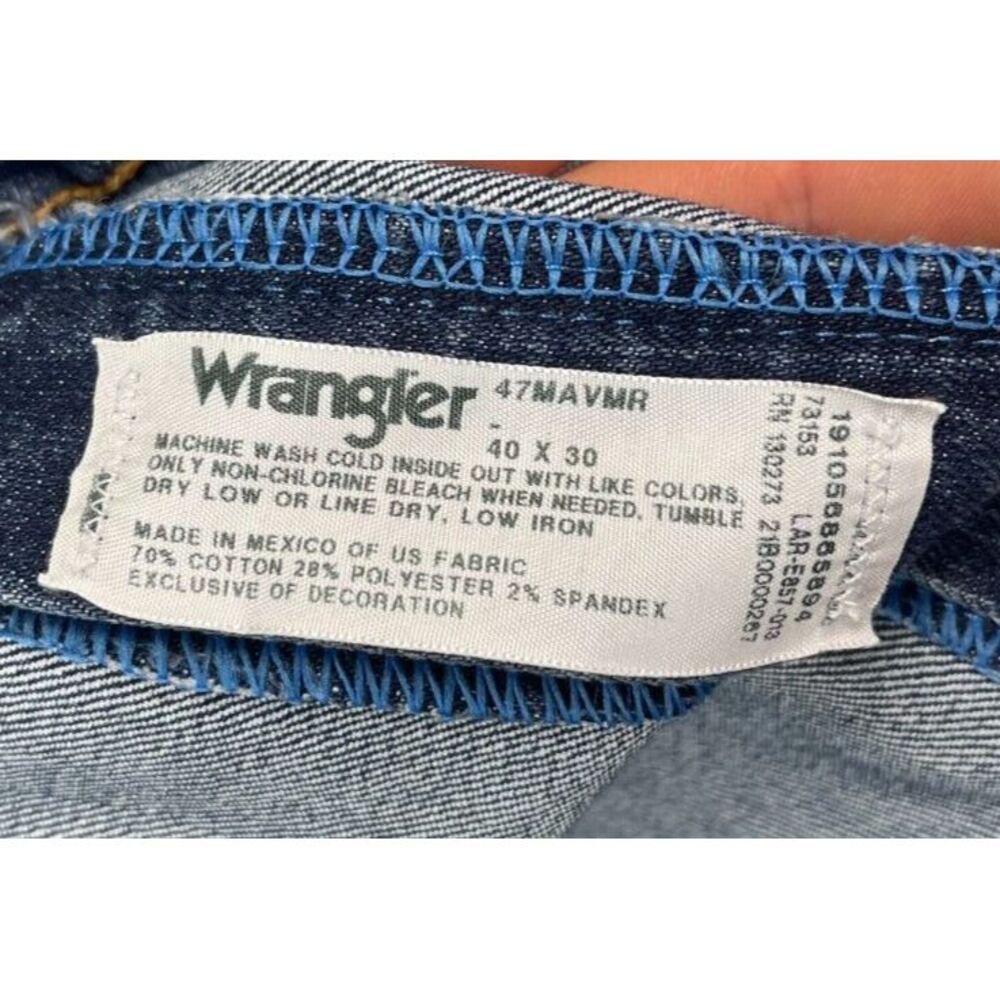 Wrangler Men's Jeans 47 Cowboy Cut 40x30 Regular‎ Fit Straight Blue Denim - Picture 7 of 10